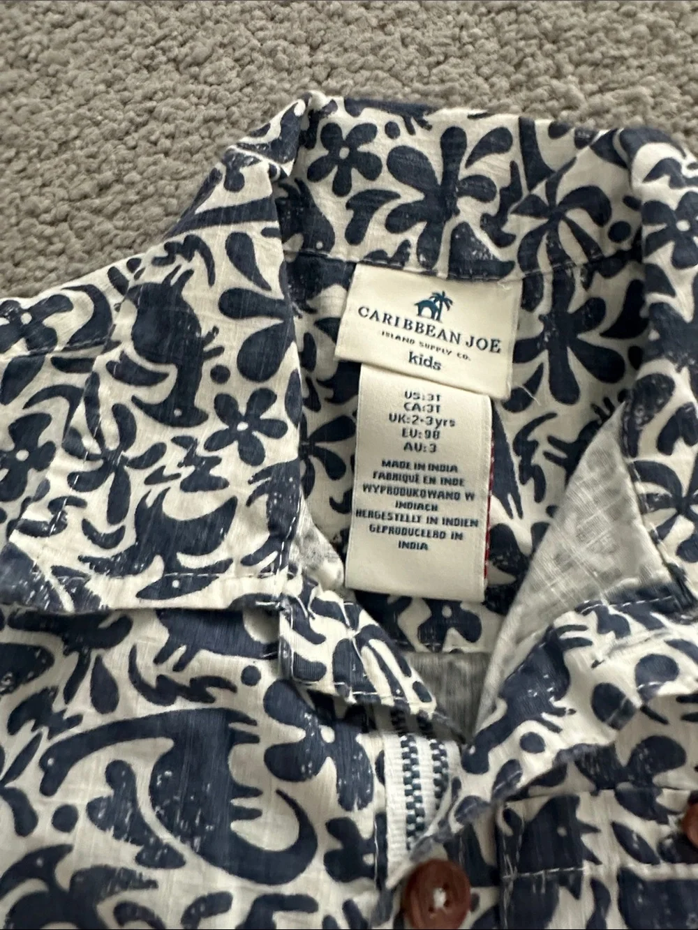 Caribbean Joe Navy and White Floral Short Set
